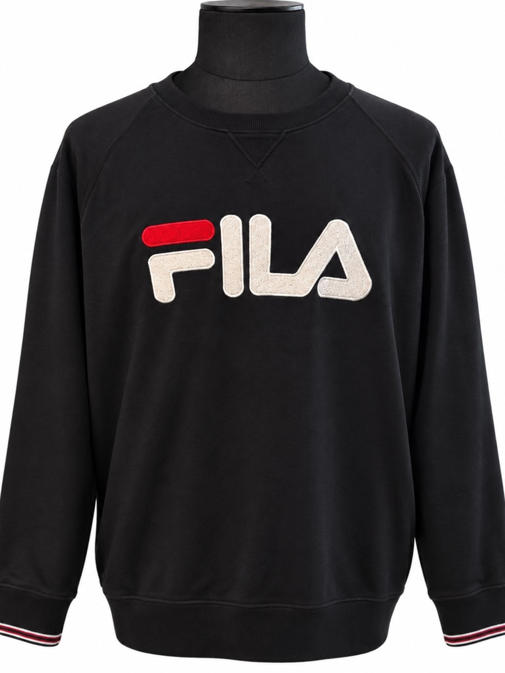 Fila Black Crewneck Sweatshirt with White and Red Logo